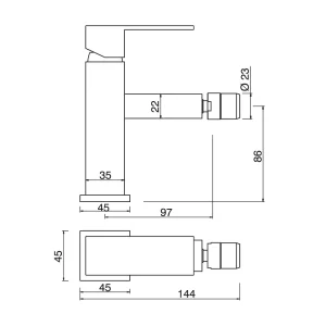 BATERIJA ZA BIDE MINOTTI QUADRA 1116 - Slika 2