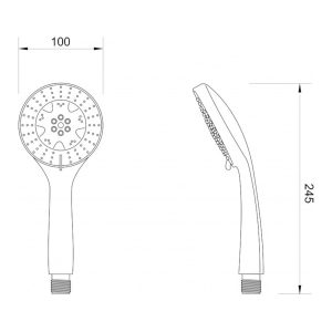 RUČICA TUŠ DF-2553 TRI MLAZA - Slika 2