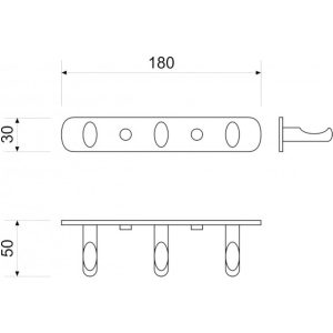 DRŽAČ MINOTTI 3 KUKE FIKSNI WT4053 - Slika 2