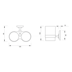 DRŽAČ ČAŠE MINOTTI 80600 STAKLO DUPLI 80652 - Slika 2