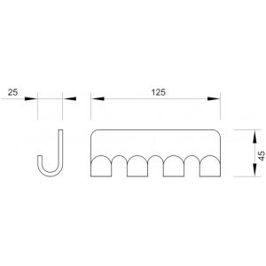 DRŽAČ MIN 4 KUKE 1344 C-13-44 - Slika 2